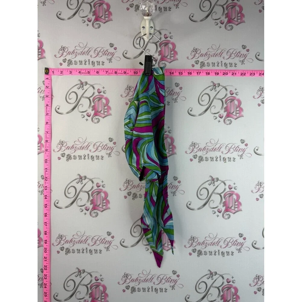 Soft head wrap Lightweight Multicolor Colorful Swirl Print Scarf absorbent